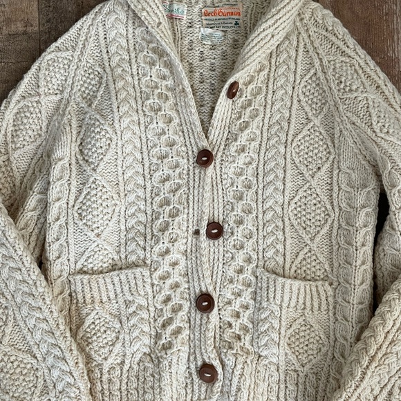 Vintage Irish Knit Shawl Collar Cardigan Ireland - Picture 9 of 12